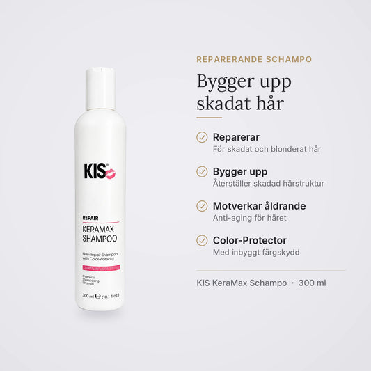 KIS KeraMax Schampo: reparerande schampo för skadat och blonderat hår, bygger upp hårstrukturen, med Color-Protector