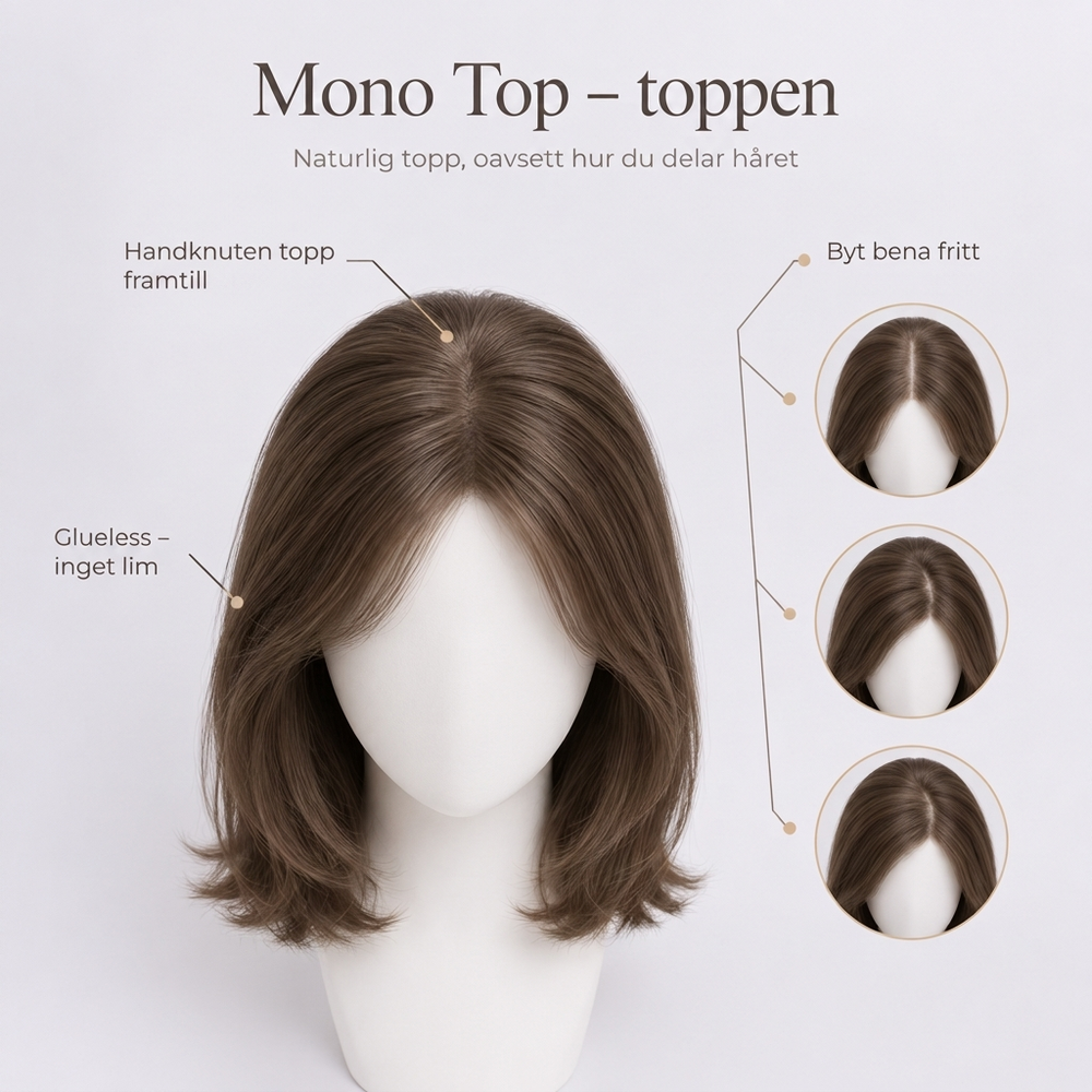 Mono Top – handknuten topp framtill, byt bena fritt, glueless