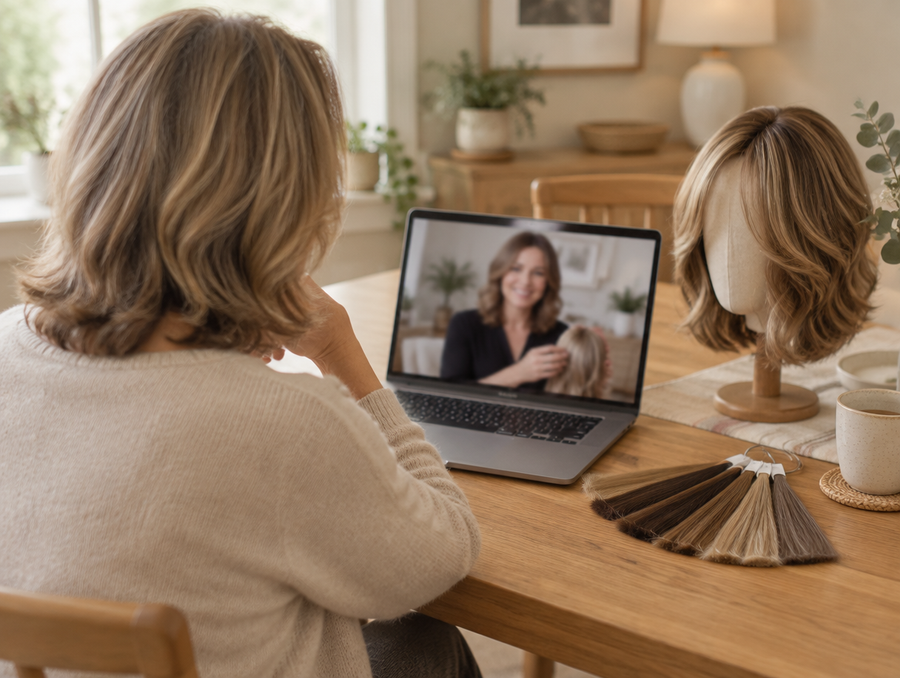 Videoprovning av peruk hemifrån i Skåne