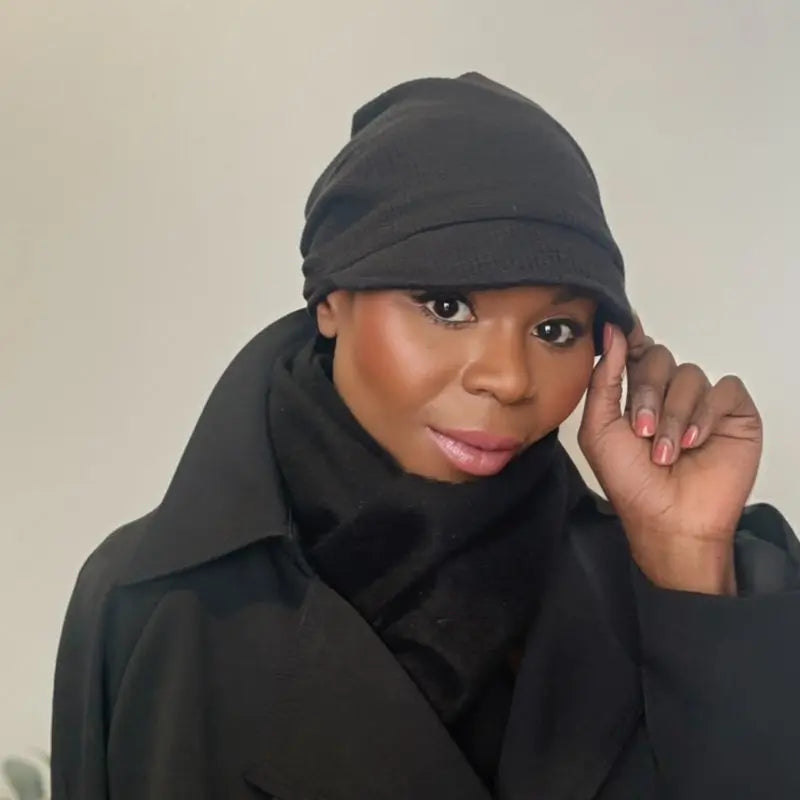Turban Adele – veckad modell, färg Svart
