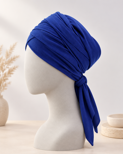 Sjal vid cancer – turban med lång sjal