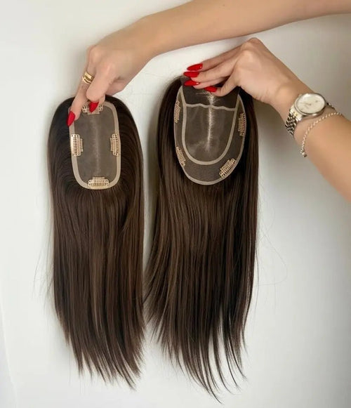Luxury Hair Topper Deluxe i äkta hår för volym på toppen - Fairwithhair
