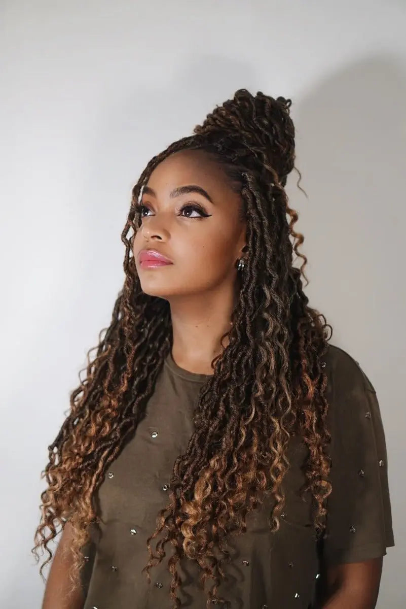 Vegan crochet Goddess Locs i syntetfiber