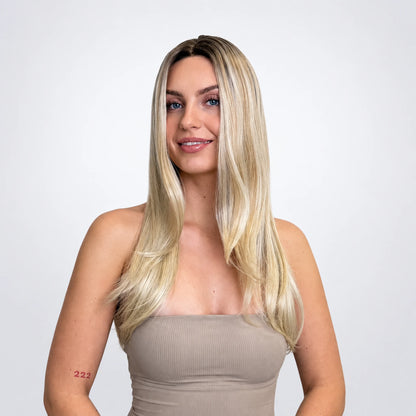 Alva Vegan Syntetisk Peruk – Mono Part, Cream Blonde
