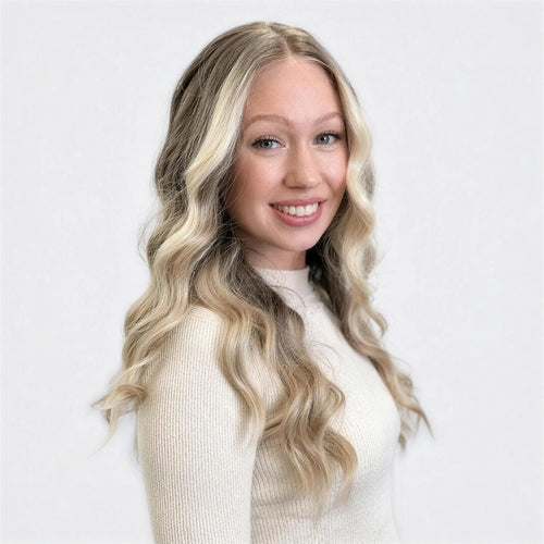 Angela Vegan Syntetisk Peruk – Lace Front Plus – Blond Balayage