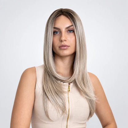 Astrid Vegan Syntetisk Peruk – Mono Part, Ash