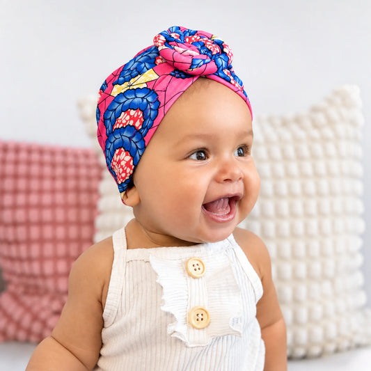 Babyturban med ros