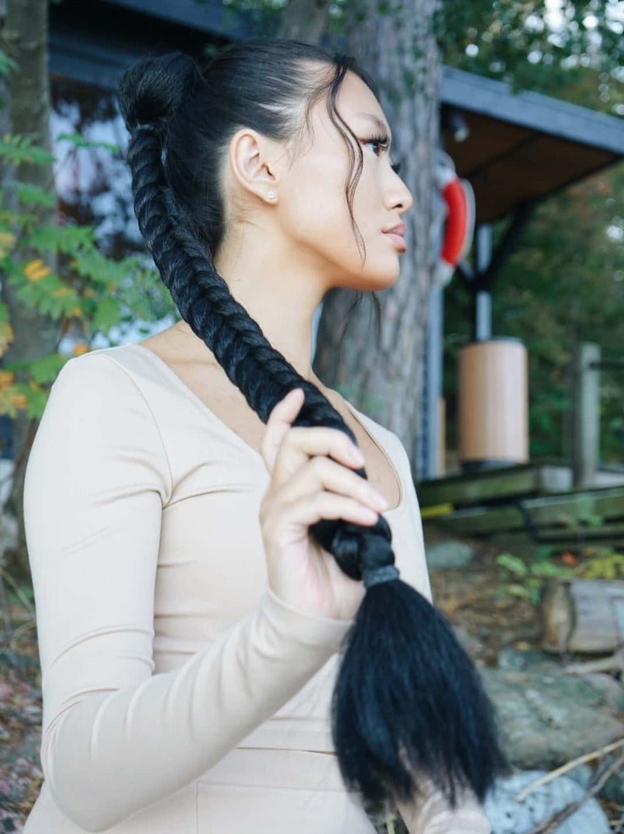 Boxbraid ponytail - 80 cm - Dragsnöre - Fairwithhair