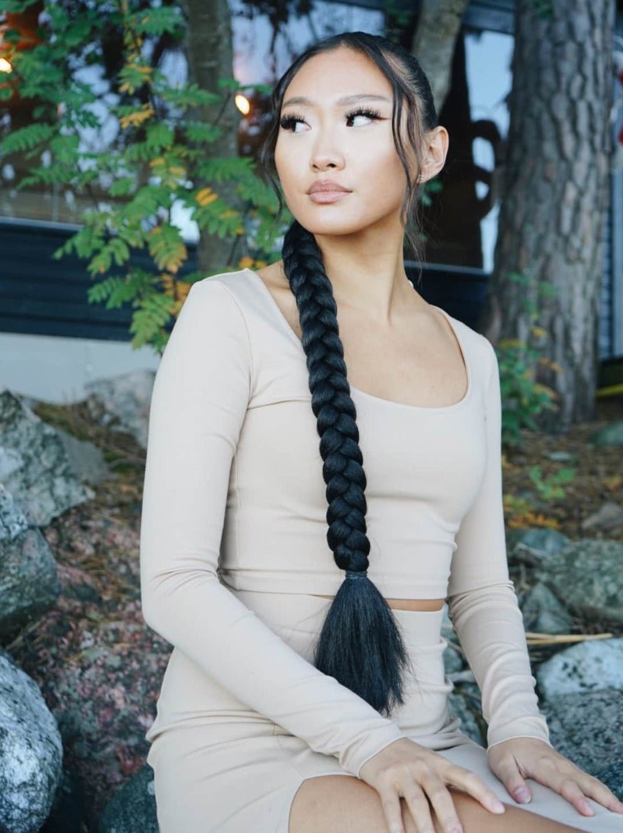 Boxbraid ponytail - 80 cm - Dragsnöre - Fairwithhair