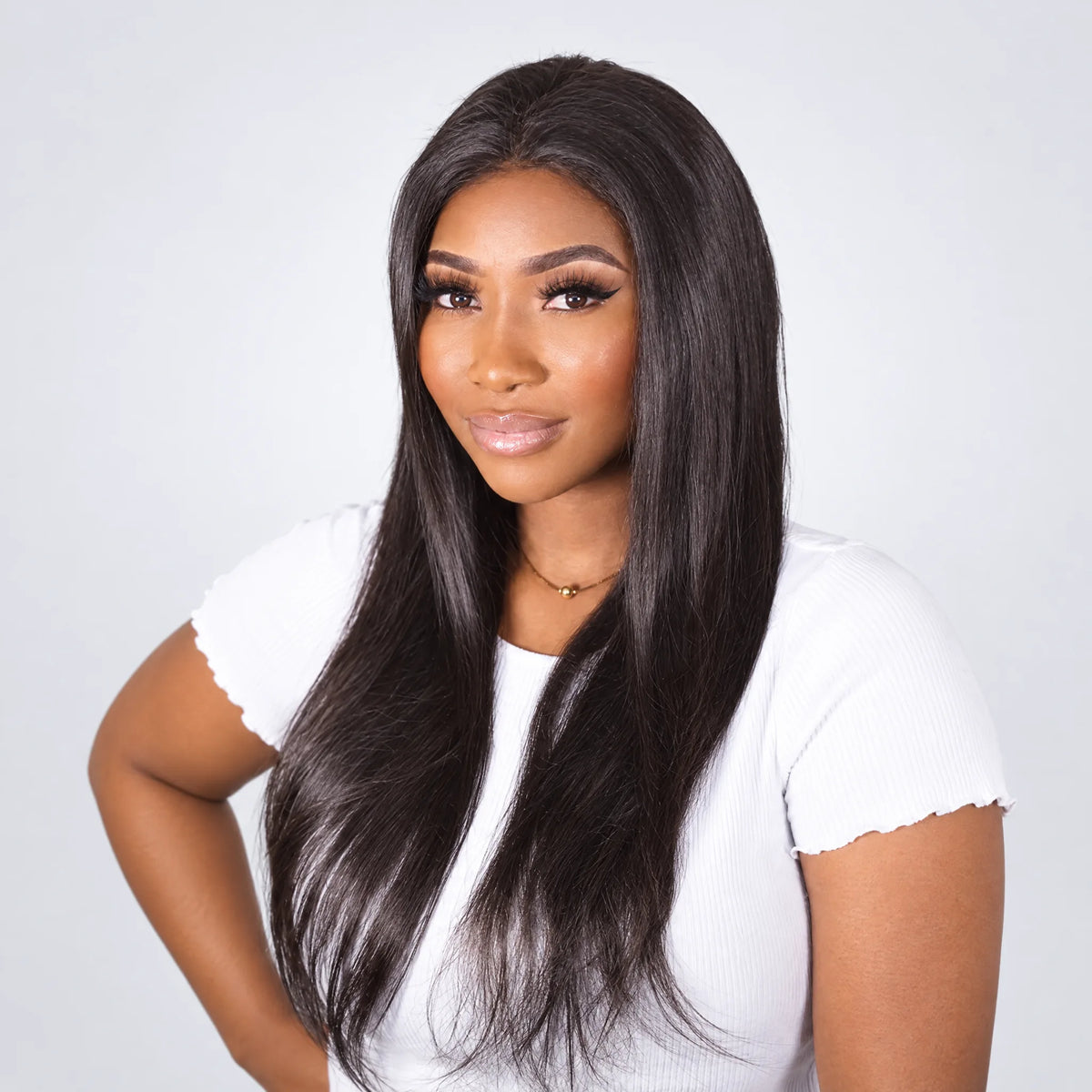 Classic Peruk Äkta Hår – Rak, Lace Frontal