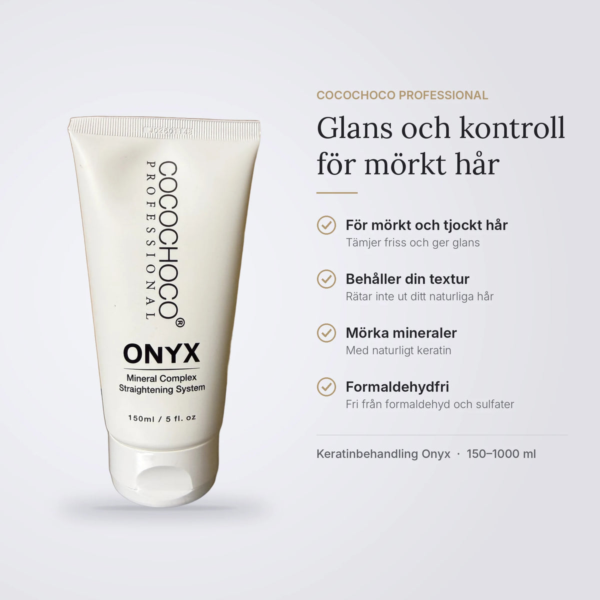 Cocochoco Keratinbehandling Onyx – glans och kontroll för mörkt hår
