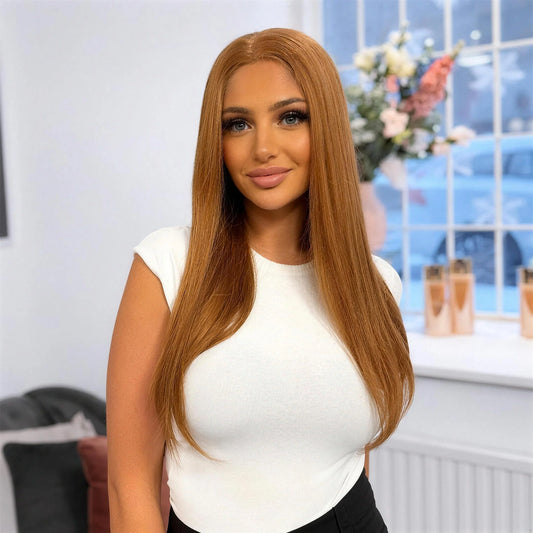 Crown Vegan Syntetisk Peruk – Lace Front Plus – Coppar