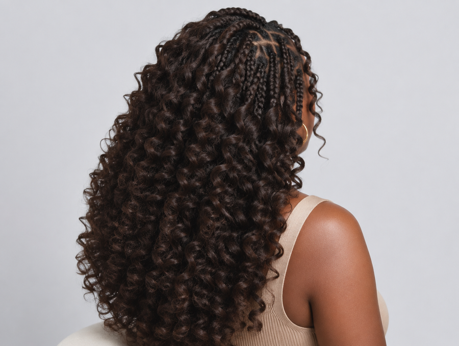Crochet braids med lockigt crochet-hår