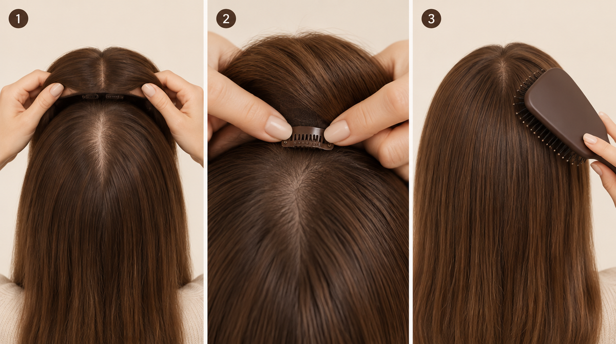 Så fäster du en hair topper i tre steg