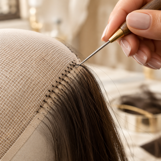 Inknytning av nytt hår i peruk - Fairwithhair