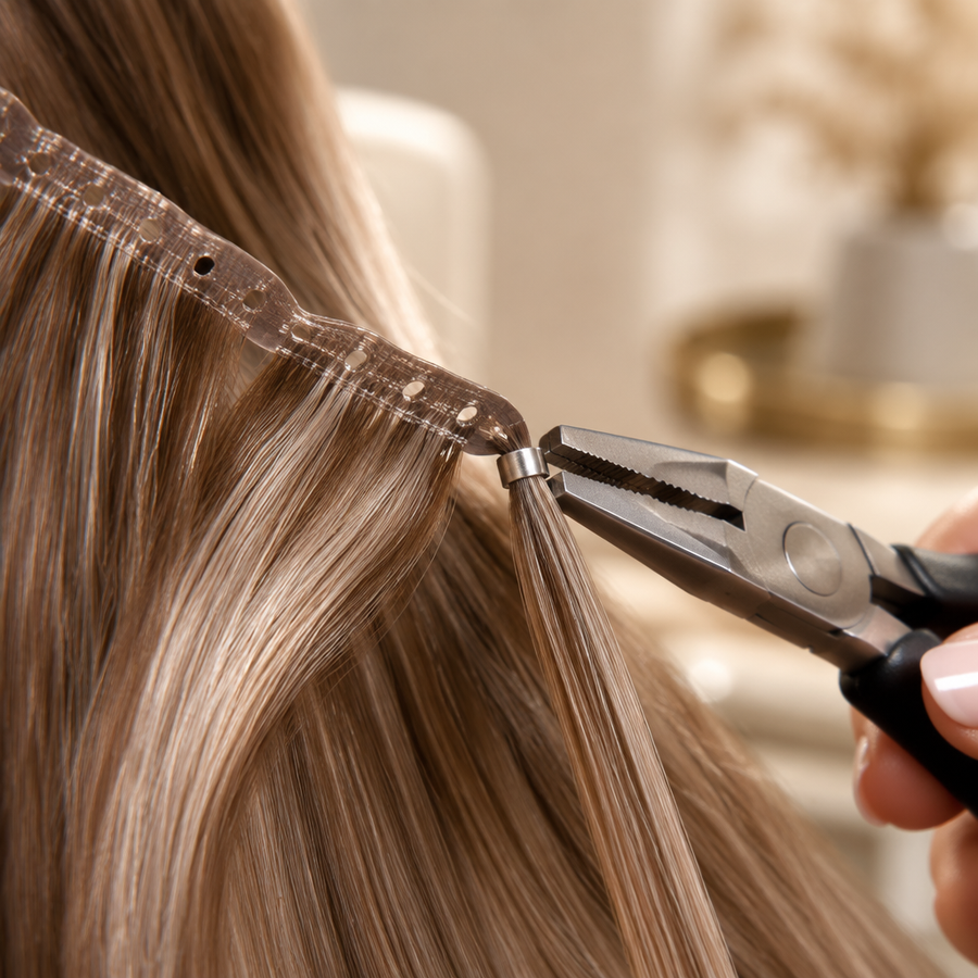 Butterfly weft hårförlängning i äkta hår hos Fairwithhair