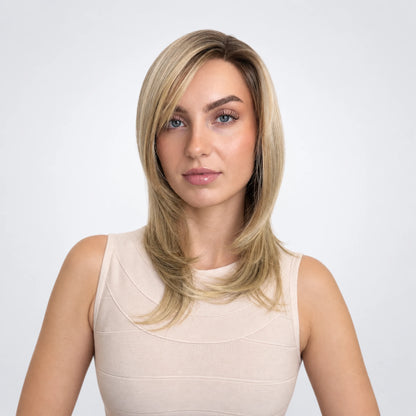 Kerstin Vegan Syntetisk Peruk – Mono Part, Beige Blond