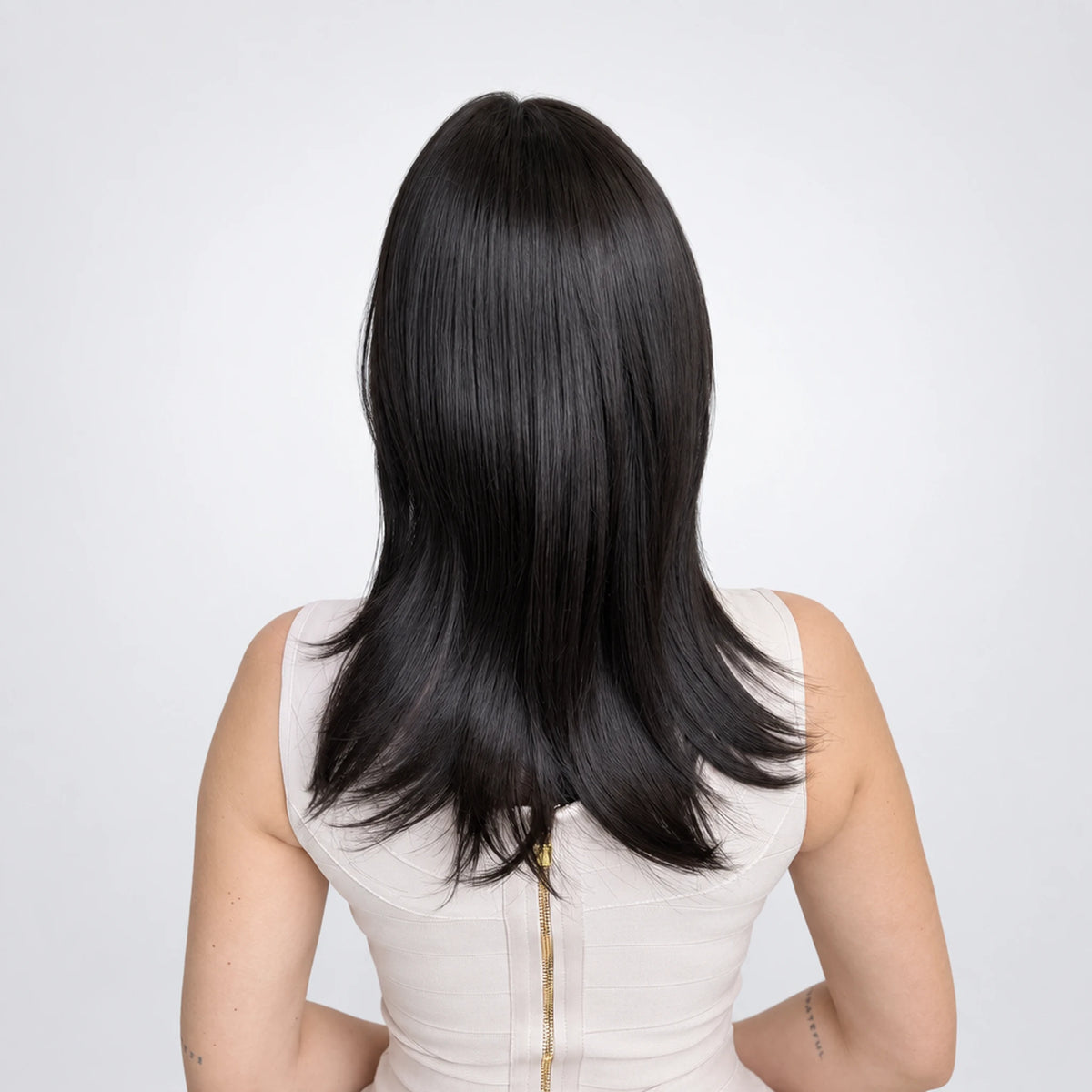 Kerstin Vegan Syntetisk Peruk – Mono Part, Dark Brown