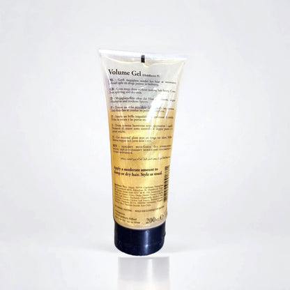 KIS Blow Dry Gel, baksida med användning och innehåll