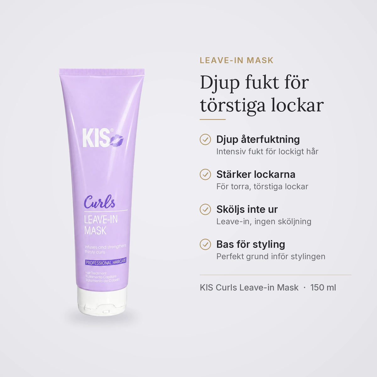 KIS Curls Leave-in Mask: djup återfuktning som stärker torra lockar, sköljs inte ur