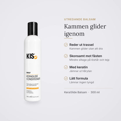 KIS KeraGlide Balsam: reder ut trassel, skonsamt mot fästen, med keratin, lätt formula