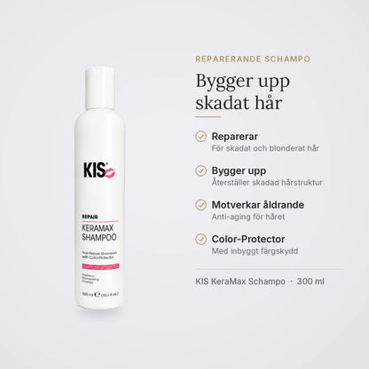 KIS KeraMax Schampo: reparerande schampo för skadat och blonderat hår, bygger upp hårstrukturen, med Color-Protector