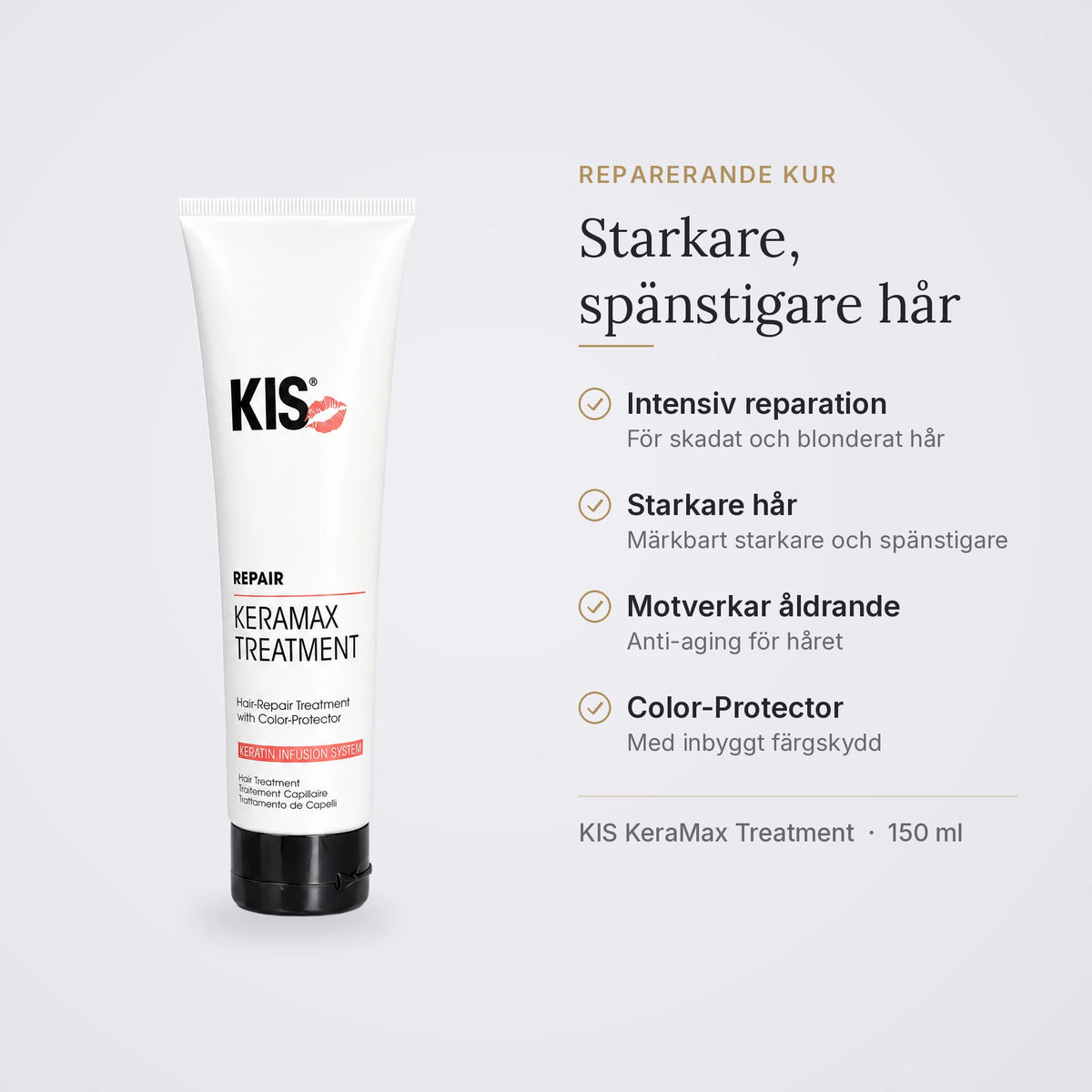 KIS KeraMax Treatment: intensiv reparation för skadat och blonderat hår, starkare och spänstigare hår, med Color-Protector