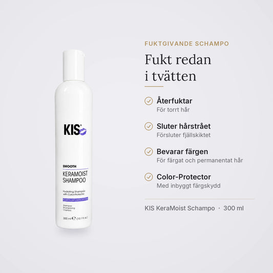KIS KeraMoist Schampo: återfuktande schampo för torrt hår, sluter hårstrået och bevarar färgen, med Color-Protector
