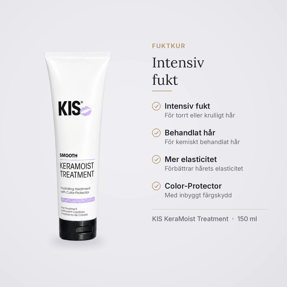 KIS KeraMoist Treatment: intensiv fukt för torrt eller krulligt hår, förbättrar elasticiteten, med Color-Protector