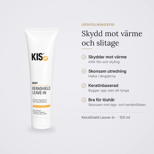 KIS KeraShield Leave-in: skyddar mot värme, skonsam utredning, keratinbaserad, bra för löshår