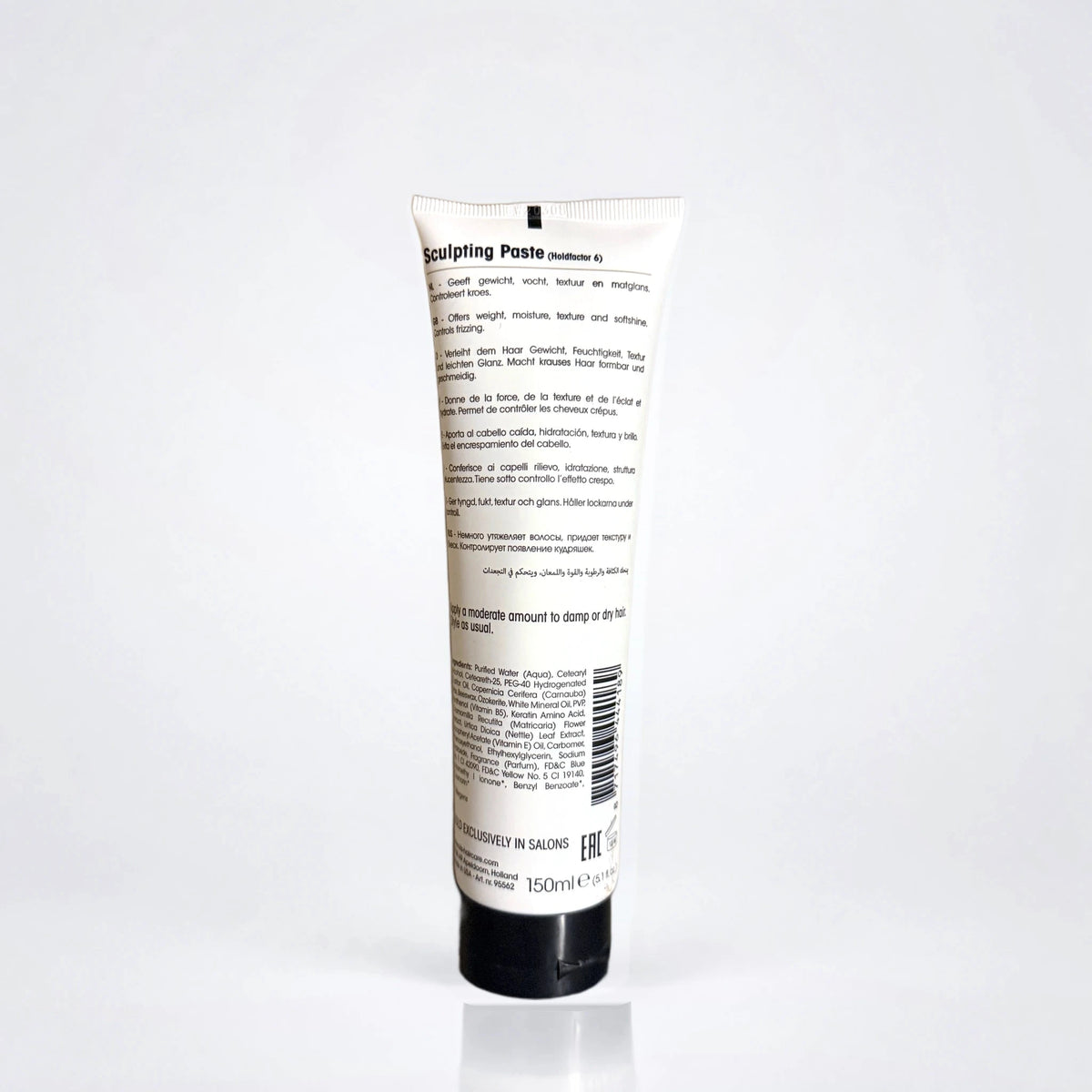 KIS Sculpting Paste, baksida med användning och innehåll
