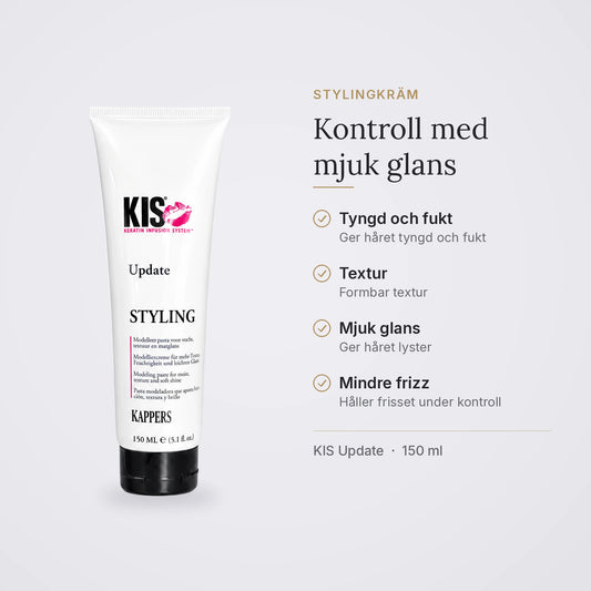 KIS Update: stylingkräm som ger tyngd, fukt, textur och mjuk glans och håller frisset under kontroll