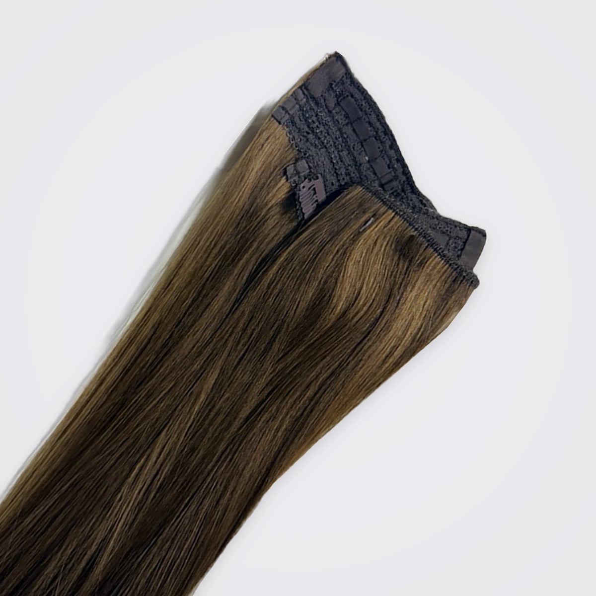 Luxury Halo Hairband – Rak i färg P4A/6, öppen vy med hairband och clips