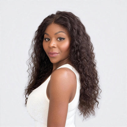Luxury Peruk Äkta Hår – Krullig, Lace Closure i färg 2