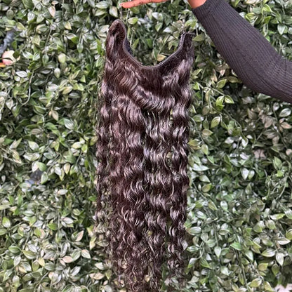 Luxury Halo Hairband – Lockig, färg 2 Dark Brown