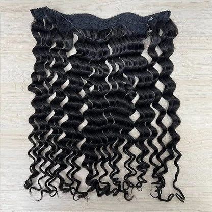 Luxury Halo Hairband – Lockig, färg 1B Natural Black