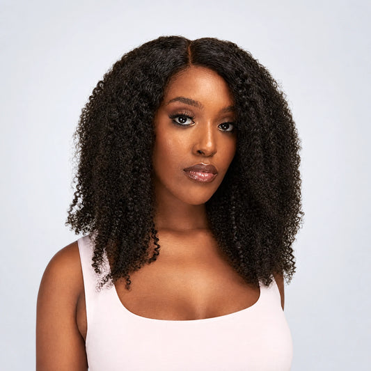 Luxury Peruk Äkta Hår – Kinky, Lace Closure