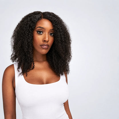 Luxury Peruk Äkta Hår – Kinky, Lace Closure