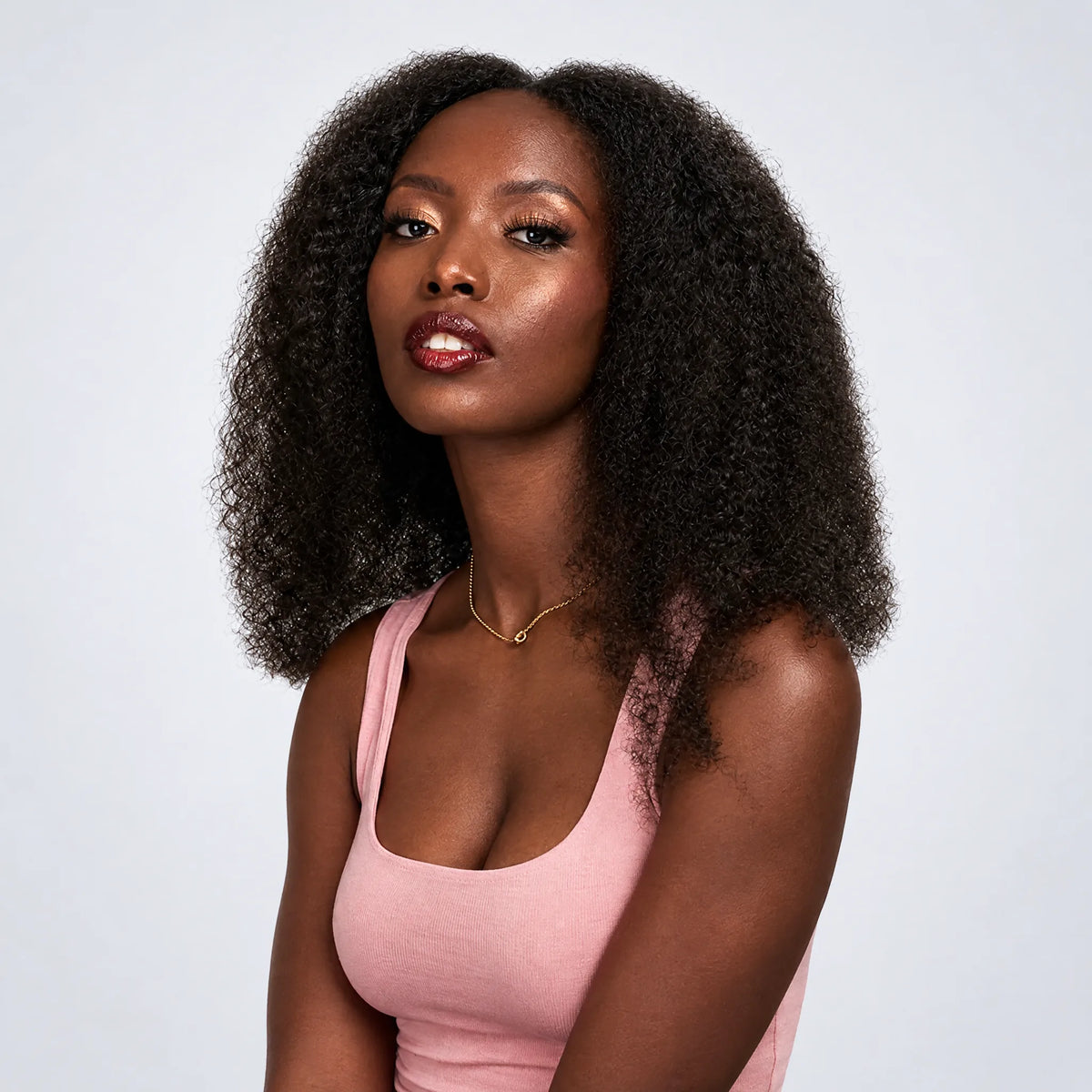 Luxury Peruk Äkta Hår – Kinky, Lace Closure