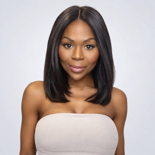 Luxury Peruk Äkta Hår – Rak Bob, Lace Closure