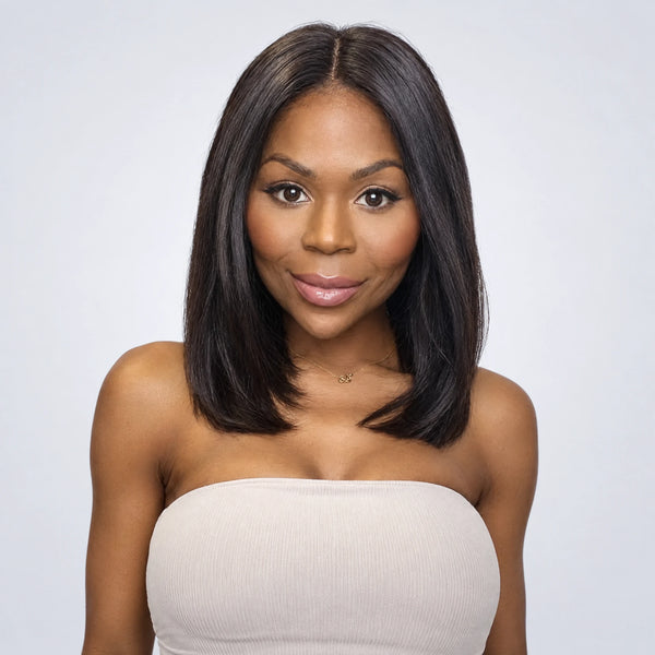 Luxury Peruk Äkta Hår – Rak Bob, Lace Closure