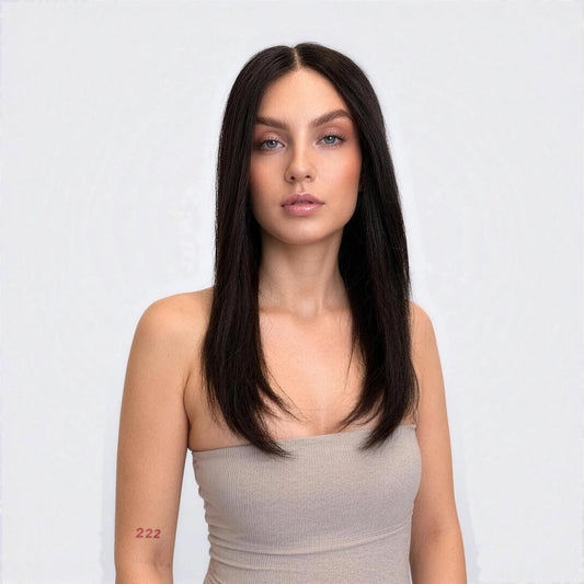 Luxury Peruk Äkta Hår – Rak, Lace Closure & Lace Front Plus i färg 1b