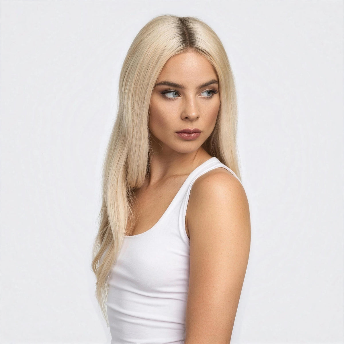 Luxury Peruk Äkta Hår – Rak, Lace Closure & Lace Front Plus i färg 7A-60