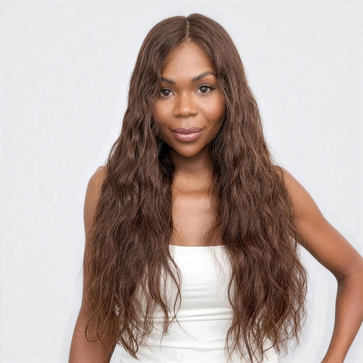 Luxury Peruk Äkta Hår – Vågig, Lace Closure & Lace Front Plus i färg 4
