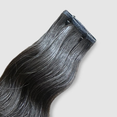 Luxuriöse, gewellte, unsichtbare Haarverlängerung mit Tressen, 40 cm - 70 cm