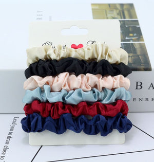 Mini Satin Scrunchies 6-pack