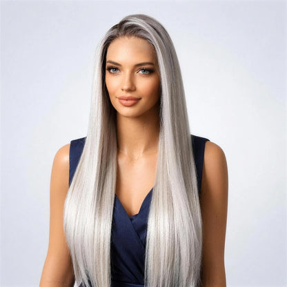 Saga Vegan Syntetisk Peruk – Lace Front Plus – Platina