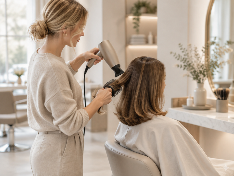 Frisör – fön och styling i salongen