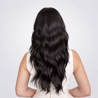 Signe Vegan Syntetisk Peruk – Mono Part, Dark brown