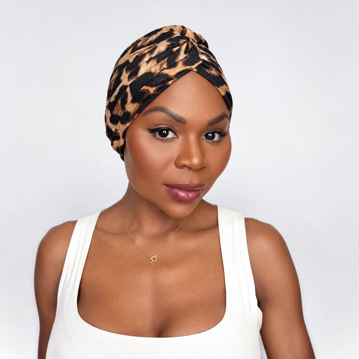 Turban Blommig – brun